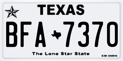 TX license plate BFA7370