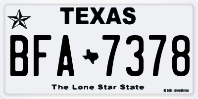 TX license plate BFA7378