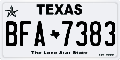 TX license plate BFA7383