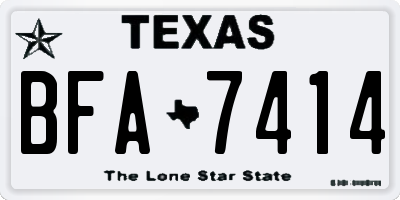 TX license plate BFA7414