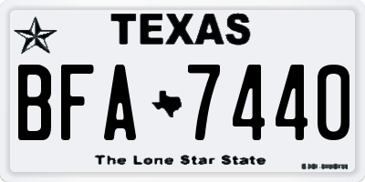 TX license plate BFA7440