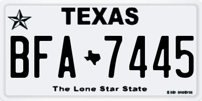 TX license plate BFA7445