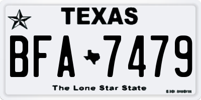 TX license plate BFA7479