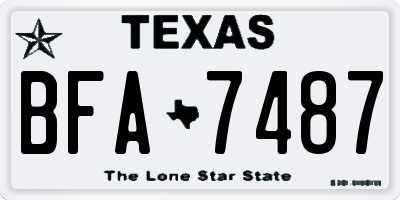 TX license plate BFA7487