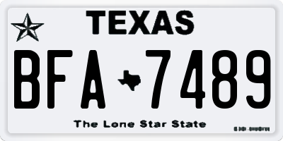 TX license plate BFA7489