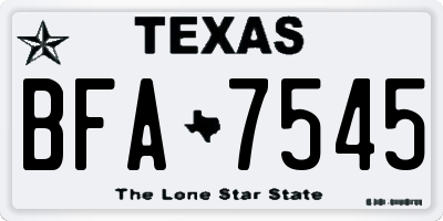 TX license plate BFA7545