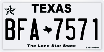 TX license plate BFA7571