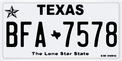 TX license plate BFA7578