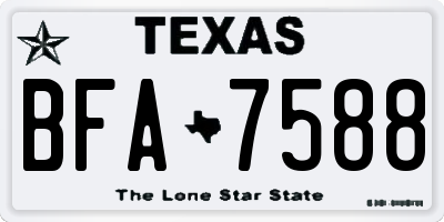 TX license plate BFA7588