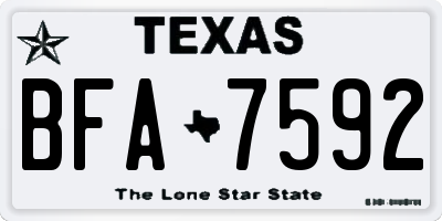 TX license plate BFA7592