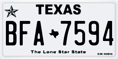 TX license plate BFA7594