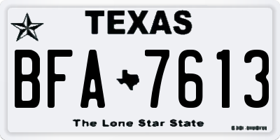 TX license plate BFA7613