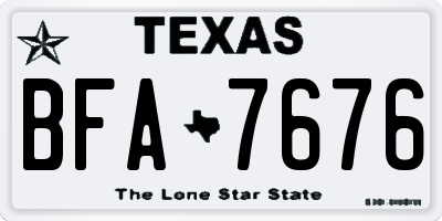 TX license plate BFA7676