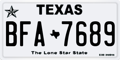 TX license plate BFA7689