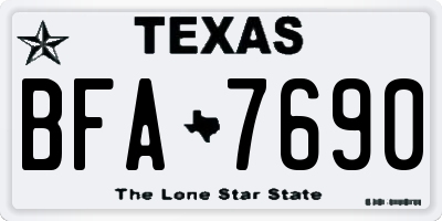 TX license plate BFA7690
