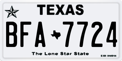 TX license plate BFA7724