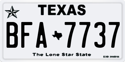 TX license plate BFA7737