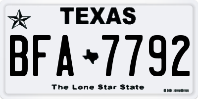 TX license plate BFA7792