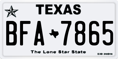 TX license plate BFA7865