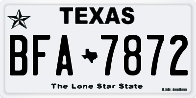 TX license plate BFA7872