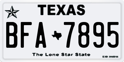 TX license plate BFA7895