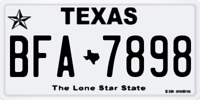 TX license plate BFA7898