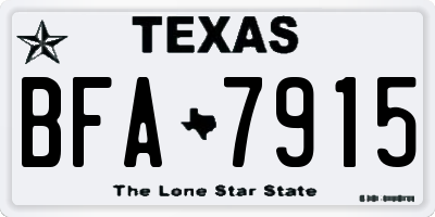 TX license plate BFA7915