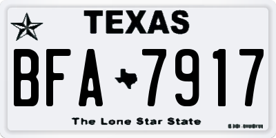 TX license plate BFA7917