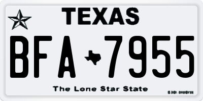 TX license plate BFA7955