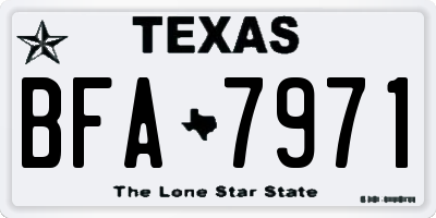 TX license plate BFA7971
