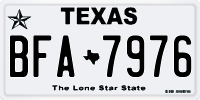 TX license plate BFA7976