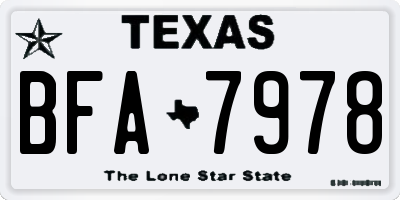 TX license plate BFA7978