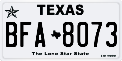 TX license plate BFA8073