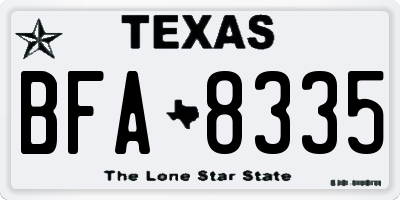 TX license plate BFA8335