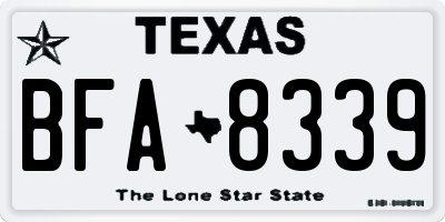 TX license plate BFA8339