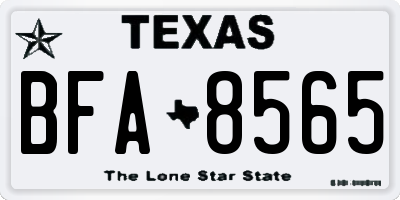 TX license plate BFA8565