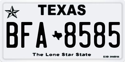 TX license plate BFA8585