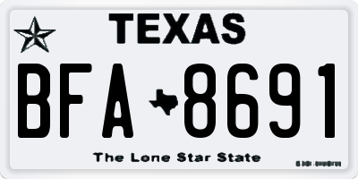 TX license plate BFA8691