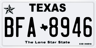 TX license plate BFA8946