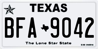 TX license plate BFA9042