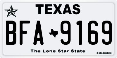 TX license plate BFA9169