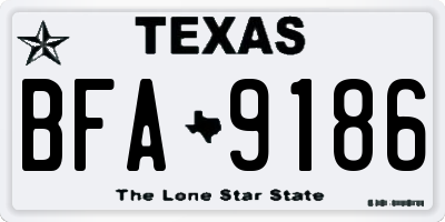 TX license plate BFA9186