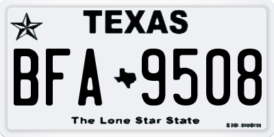TX license plate BFA9508