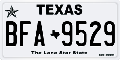 TX license plate BFA9529