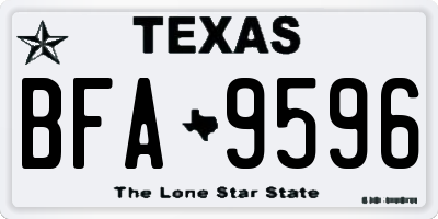 TX license plate BFA9596