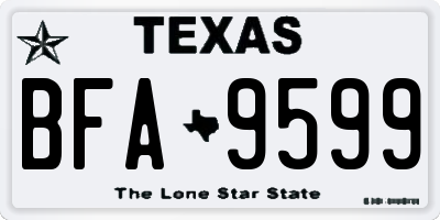TX license plate BFA9599
