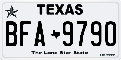 TX license plate BFA9790