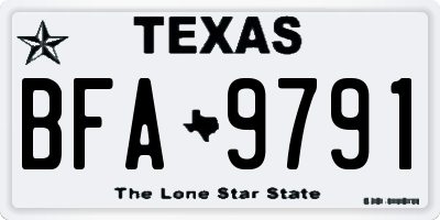 TX license plate BFA9791