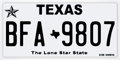TX license plate BFA9807