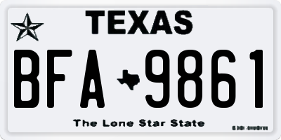 TX license plate BFA9861